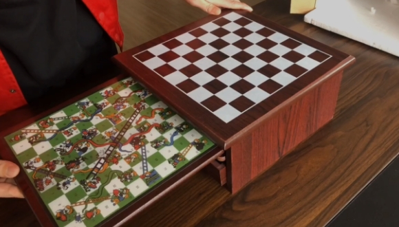 PU Leather Tournament Roll Up Educational Game Traditional Chess Board Draughts 
